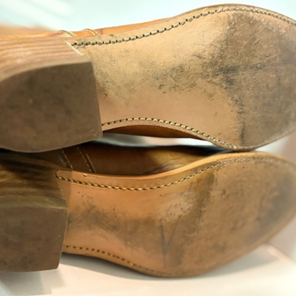 Dingo Leather Womens Cowboy Boots sz10N Embroidered Marble Tobacco - Picture 14 of 15